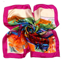 Chinese 100% silk square scarf for women